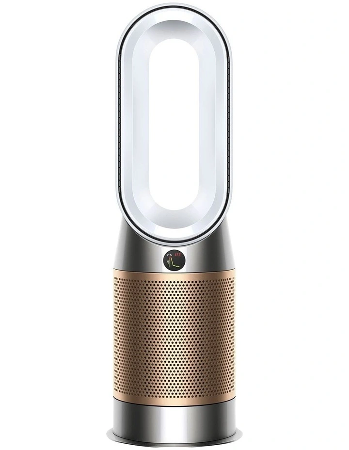 Hot and Cool Formaldehyde Purifying Fan Heater in White/Gold