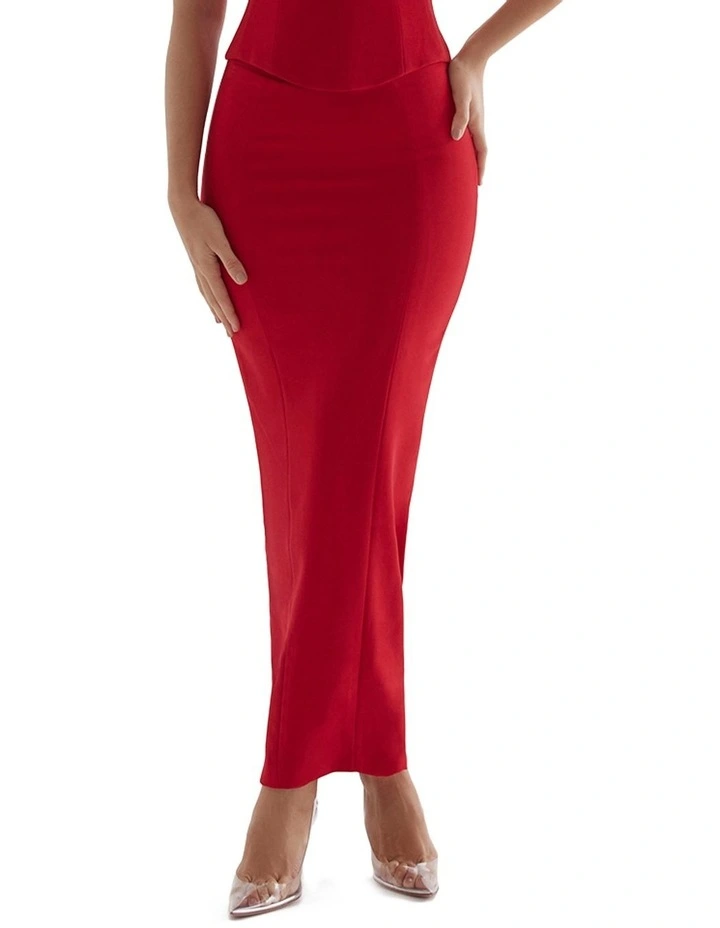 Nayara Maxi Skirt in Red Rose