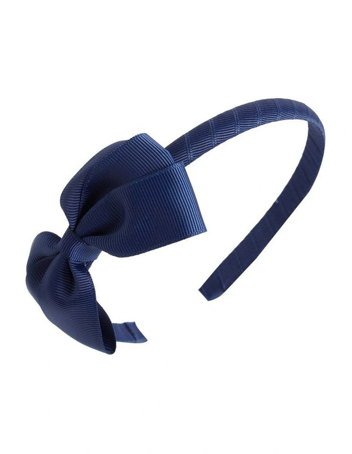 Grosgrain Bow Alice Band in Navy