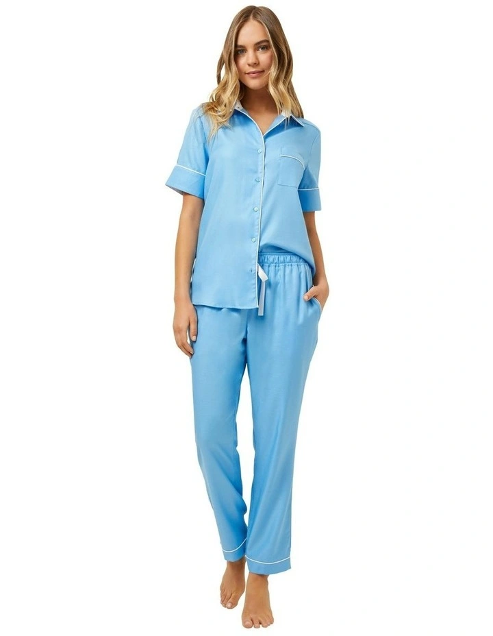 Hydrangea Skies Pyjama Short Set in Blue