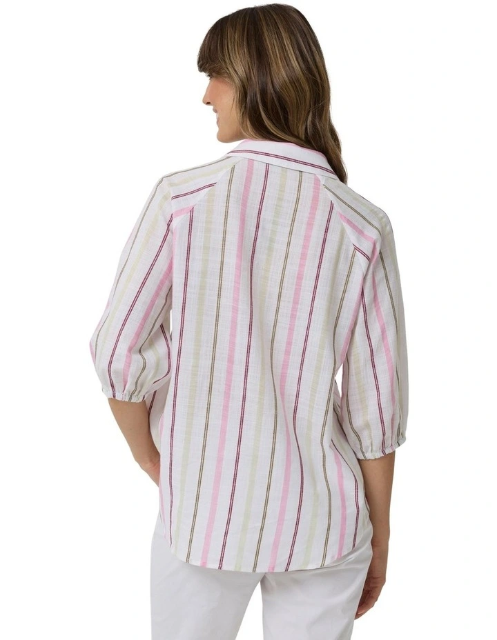 Broken Stripe Shirt in Rose Mix