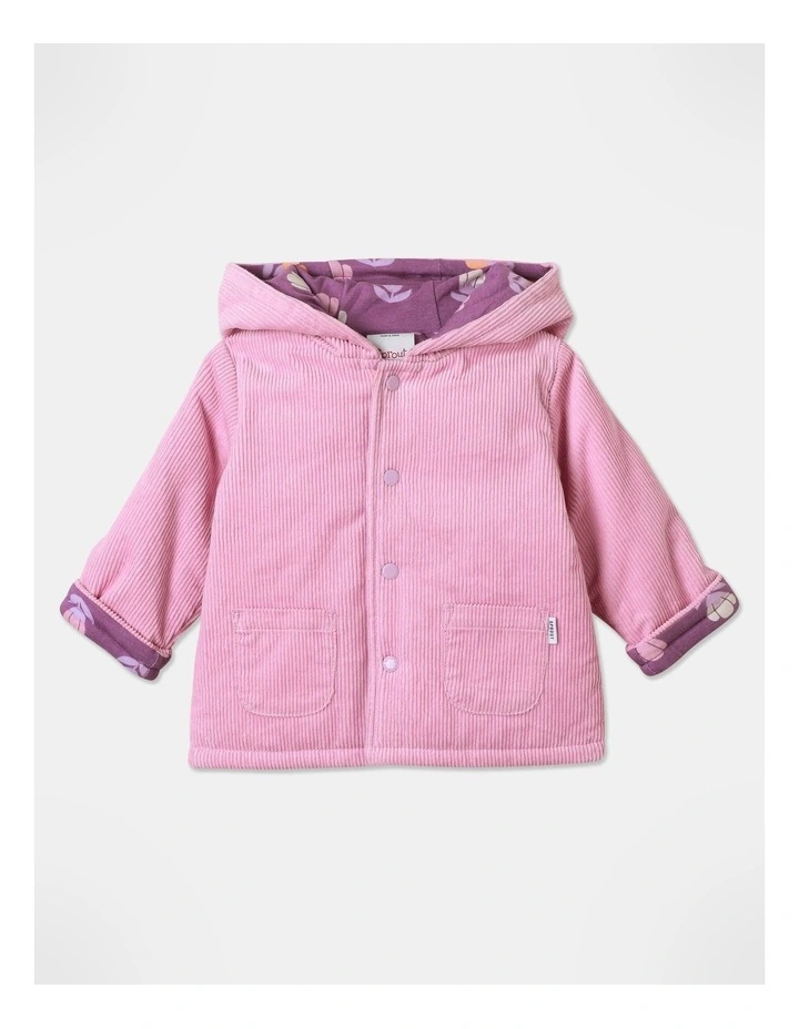 Cord Reversible Jacket in Pink
