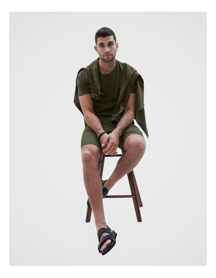 Classic Crew Neck T Shirt in Khaki