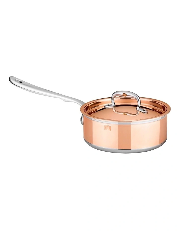 Stainless Steel Induction 18cm/1.9L Covered Saucepan in Copper