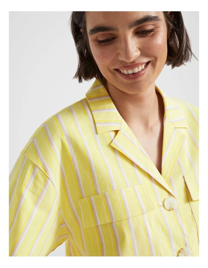 Multi Overshirt in Lemon Drop Stripe