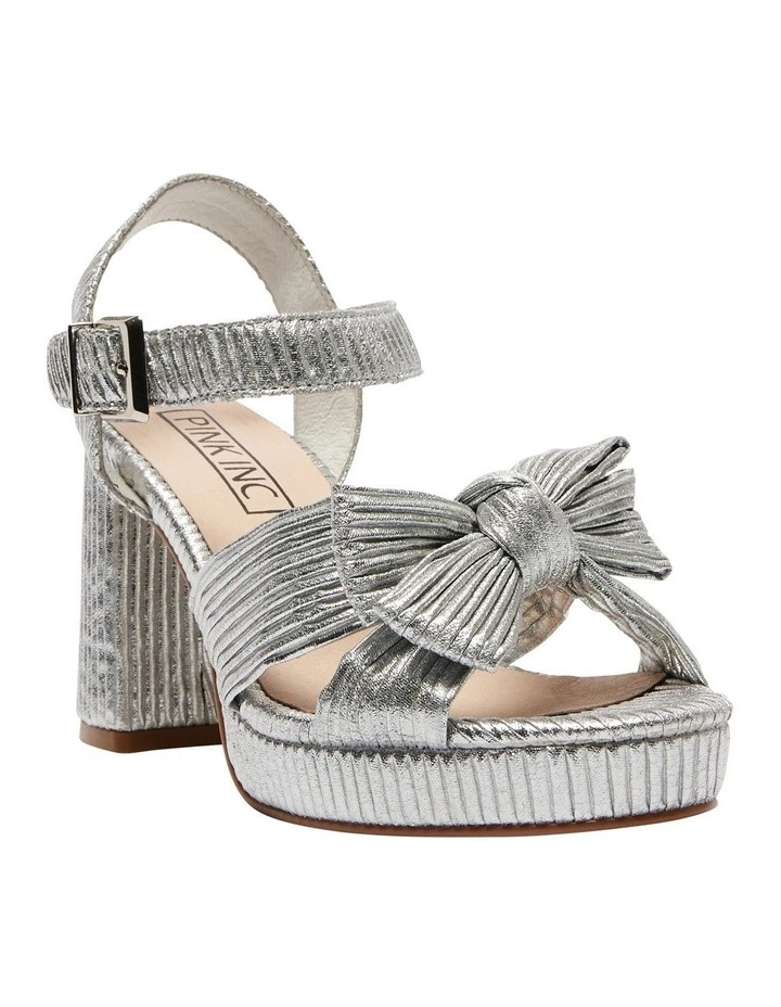 Sherbet Sandals in Silver Pleat