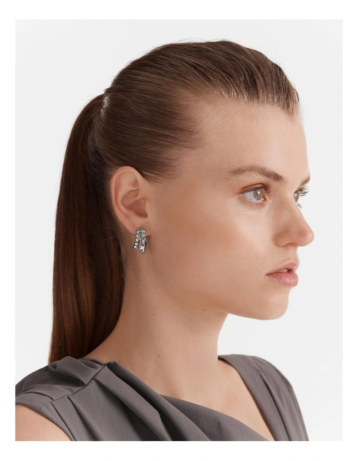 Paradisal Double Hoop Earrings in Silver
