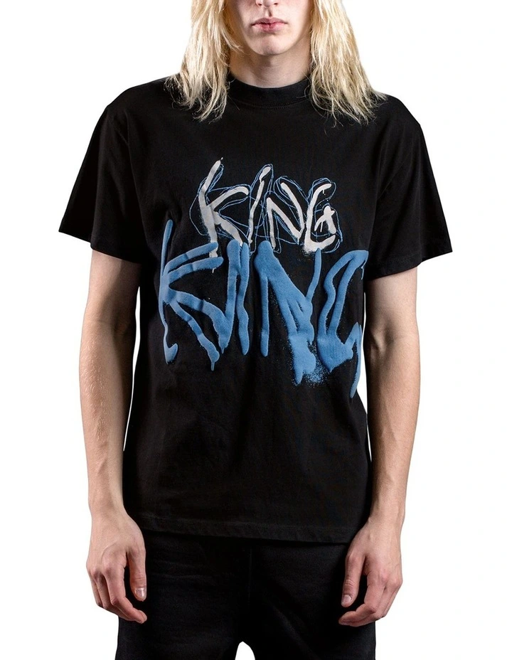 Displaced T-shirt in Black/Blue