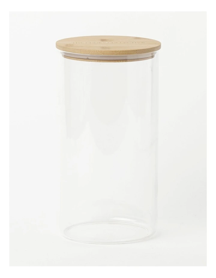 Round Storage Canister with Lid 2150ml in Bamboo/Glass