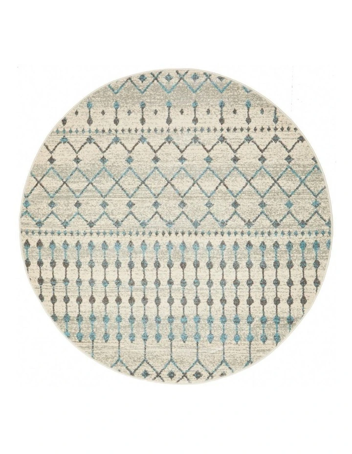 Evoke Slate White Transitional Round Rug