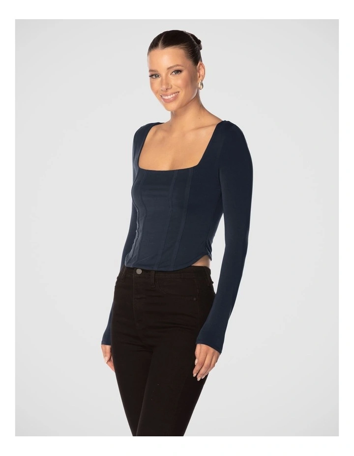 Azure Square Neck Top in Blue