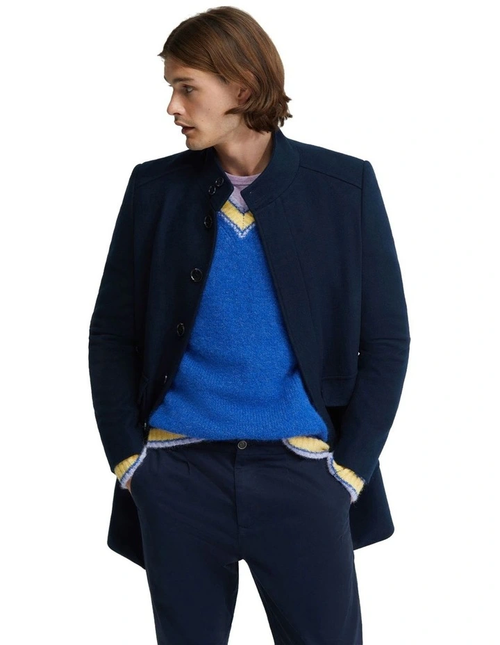 Wilson Wool Rich Overcoat in Navy