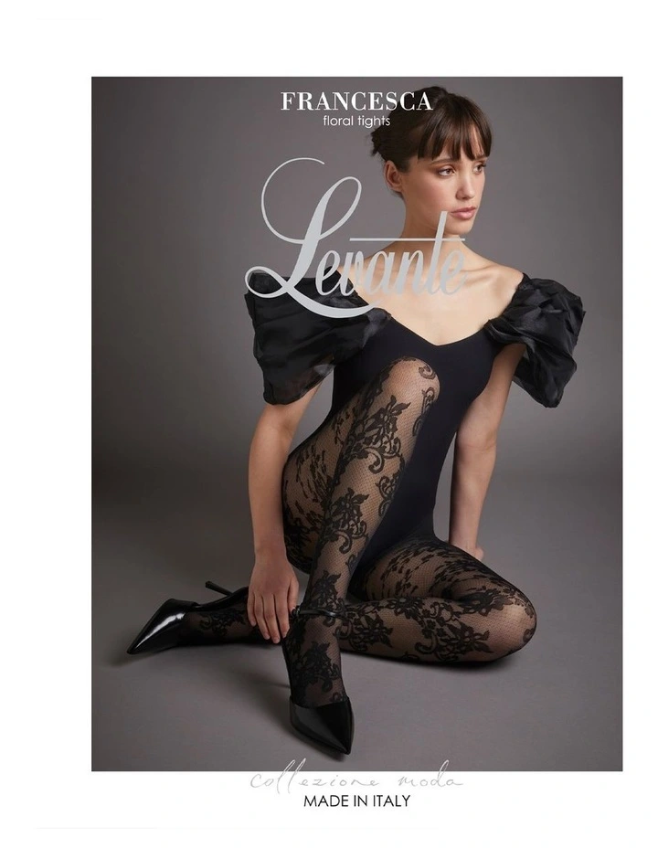 Francesca Floral Tight in Black