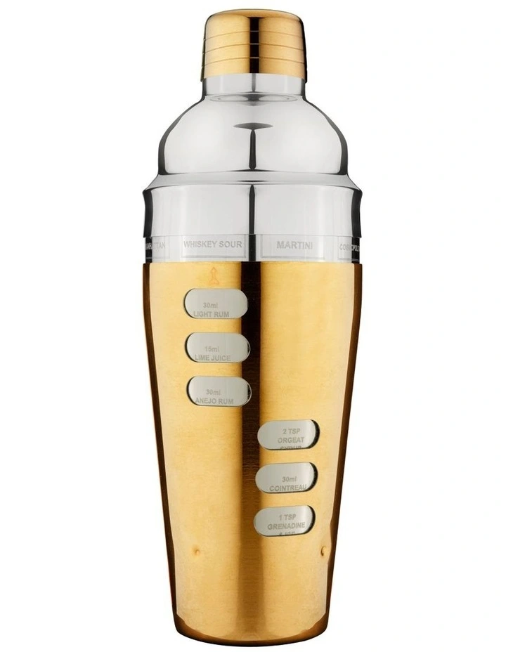 Aurora Recipe Cocktail Shaker in Gold