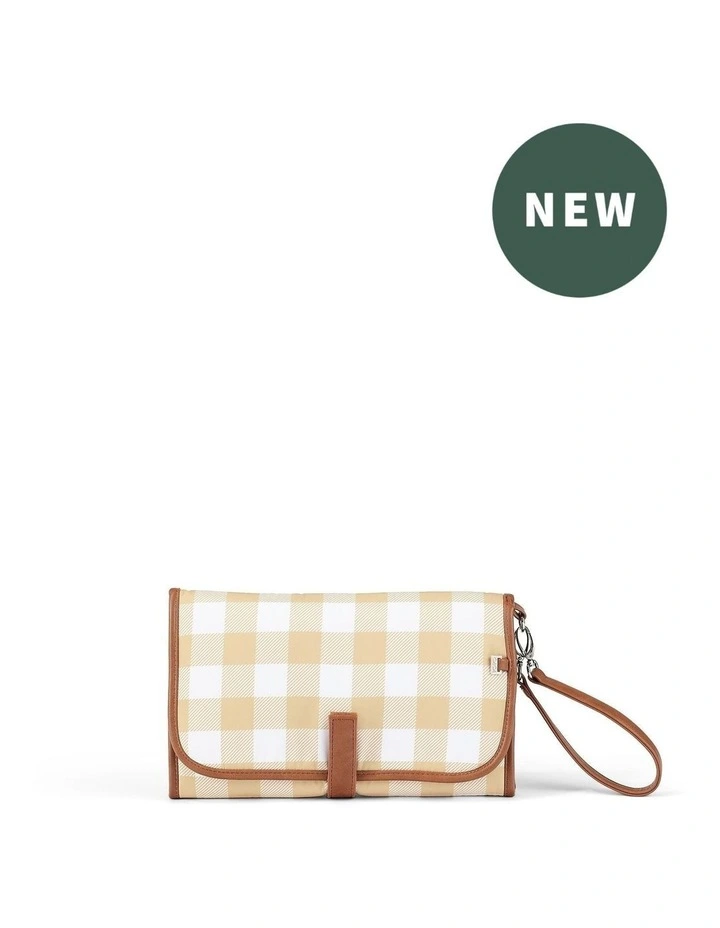 Change Mat Clutch in Beige Gingham