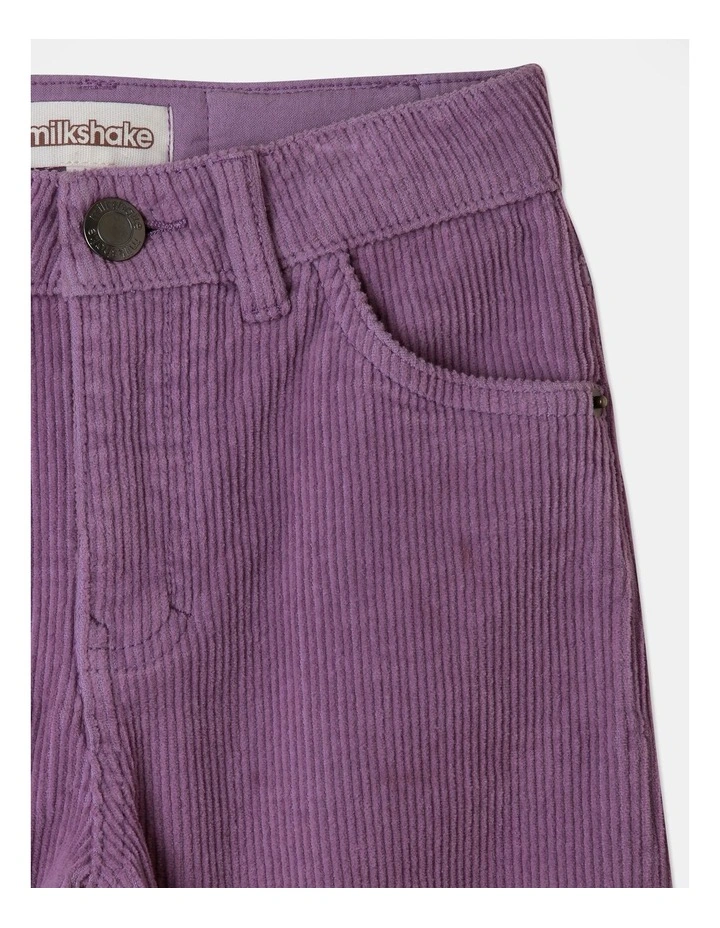 Cord Straight Leg Pant in Purple
