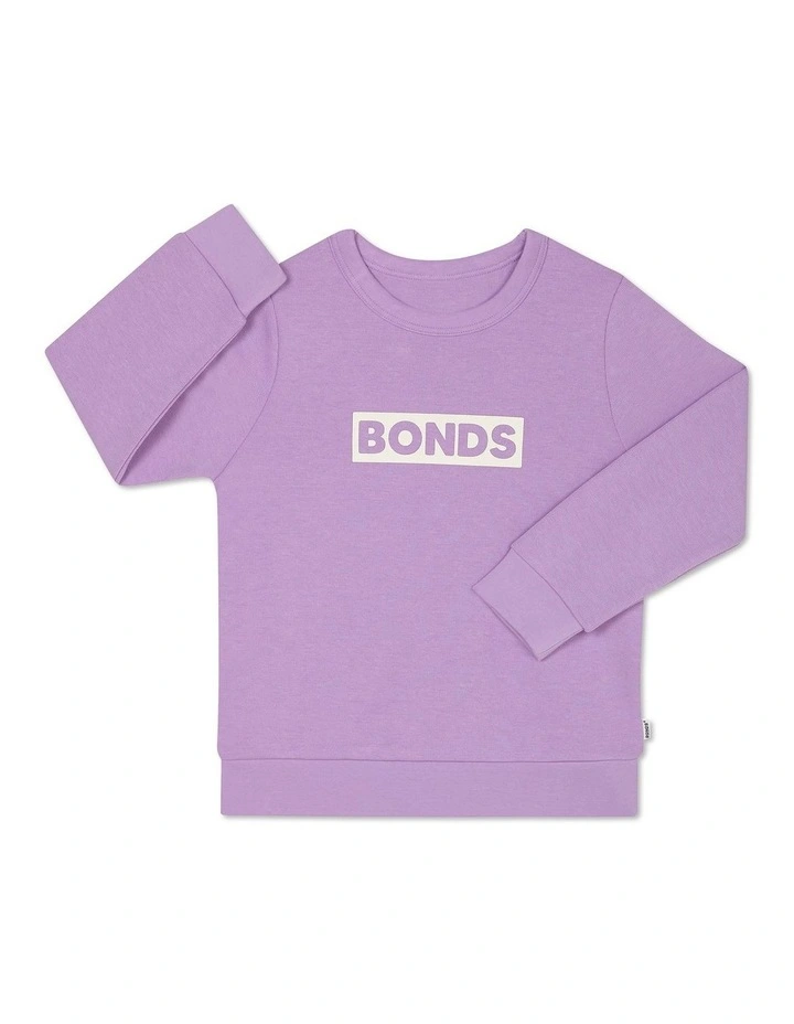 Cotton Tech Sweats Pullover (Sizes 3-7) in Purple Pansy