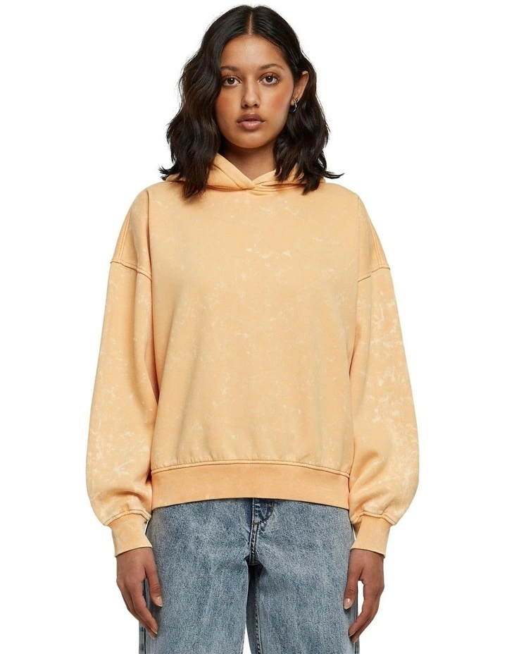 Oversized Towel Washed Hoody in Pale Orange