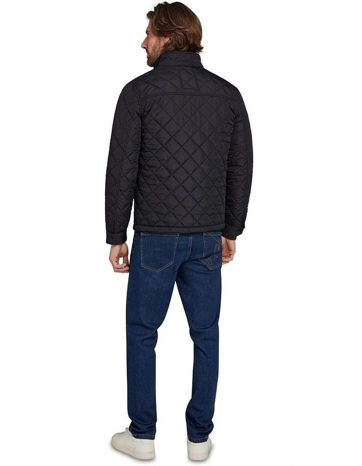Lightweight Quilted Harrington Jacket in Black