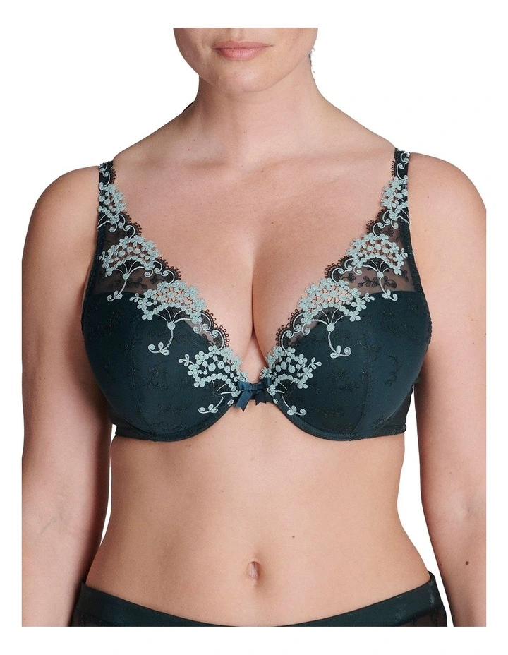 Wish Triangle Push Up Bra in Dark Green