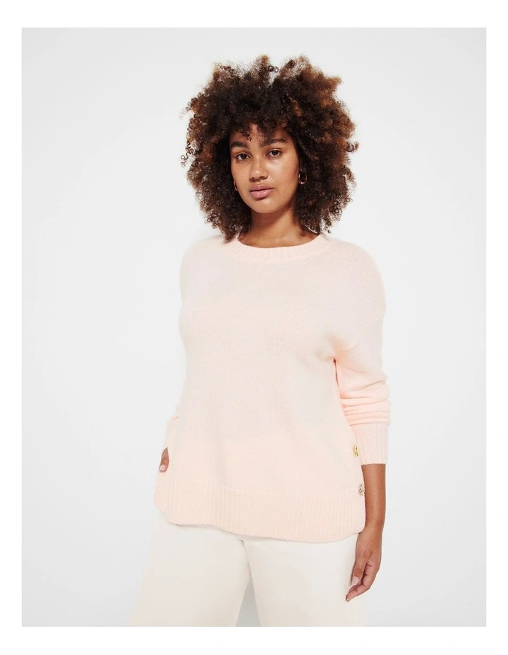 Luxe Crew Neck Knit in Soft Pink