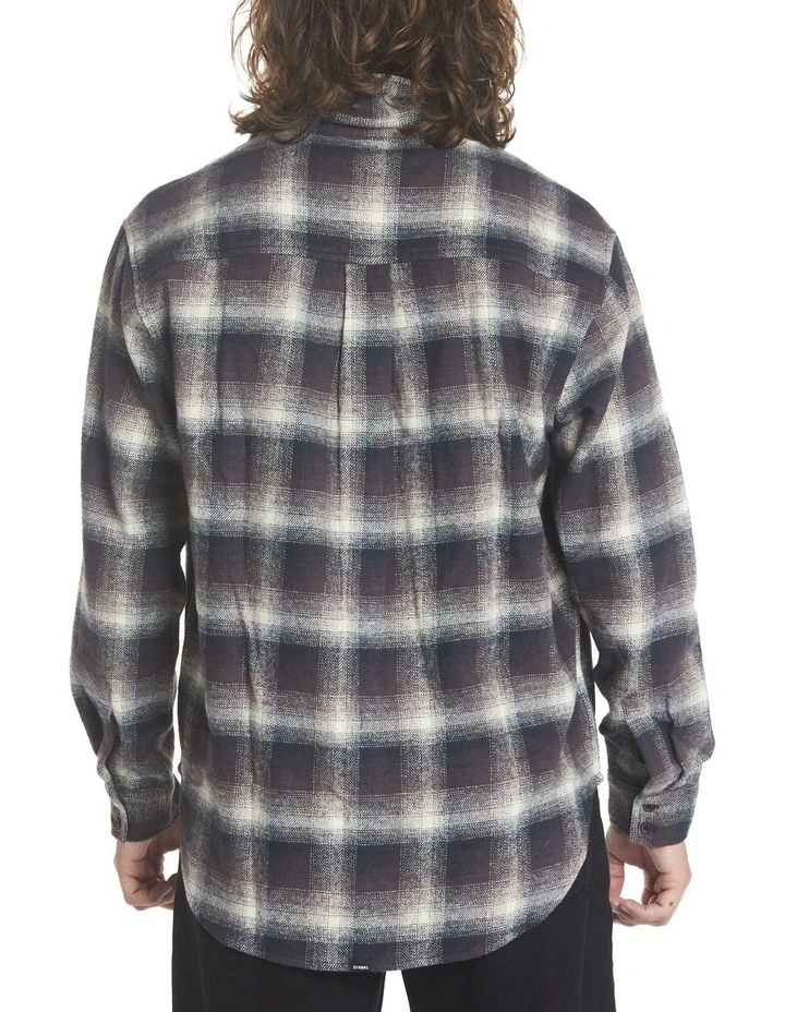 Barrio Long Sleeve Flannel Shirt in Deep Plum