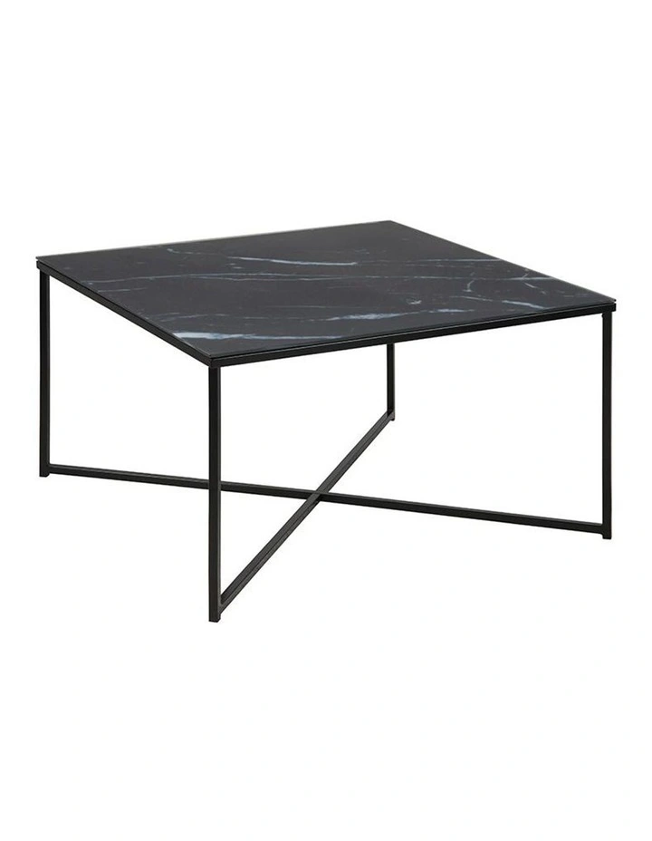 Kolina Glass Coffee Table 80cm Black