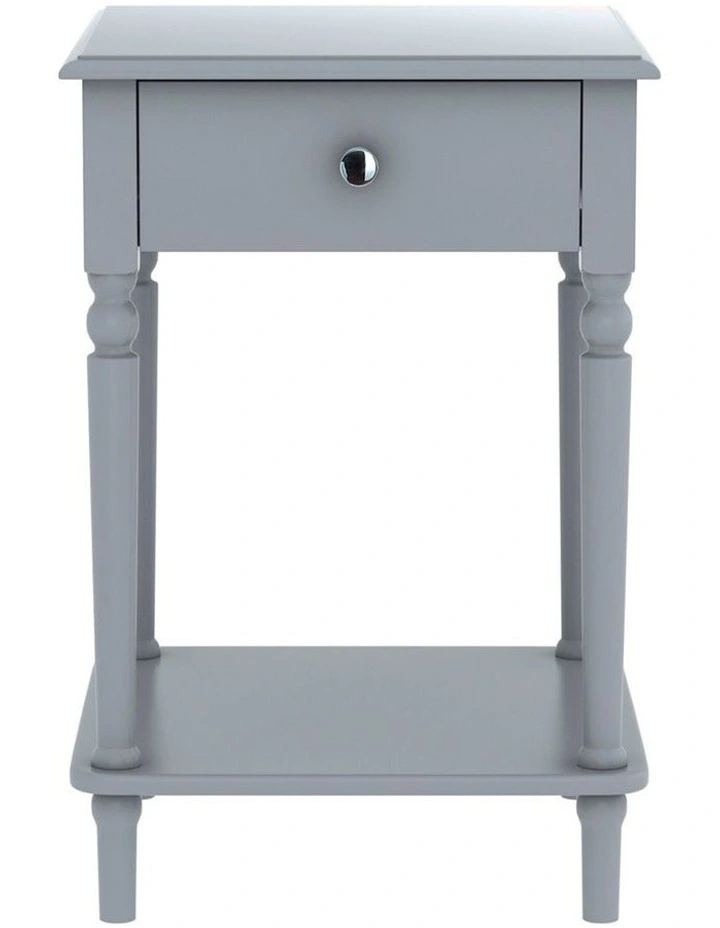 Esther Bedside Table with Drawer in Grey