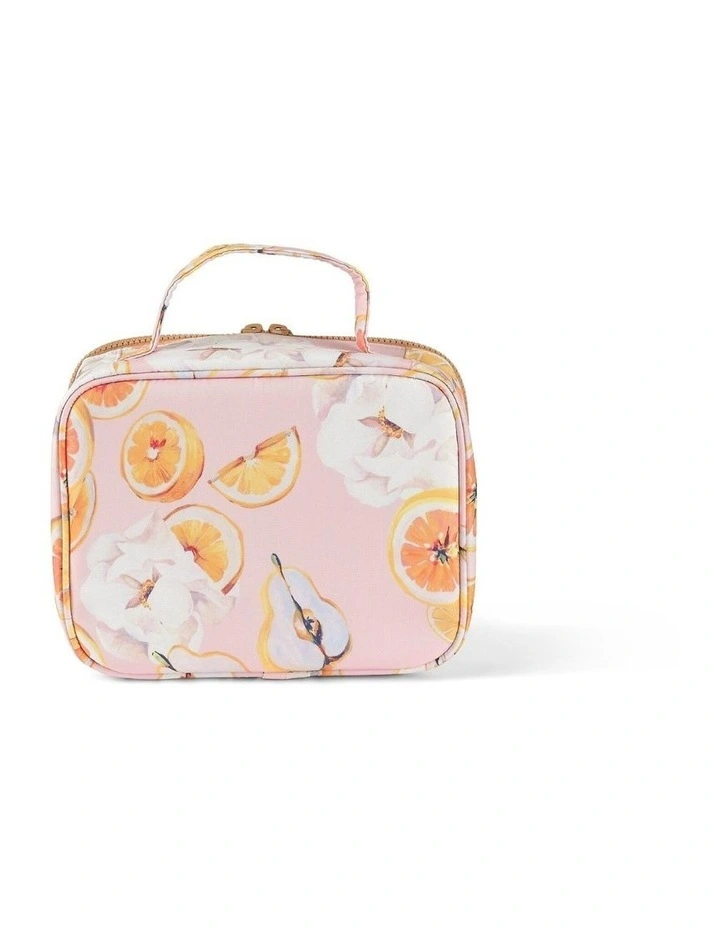 Mini Insulated Lunch Bag in Pink Citrus Floral