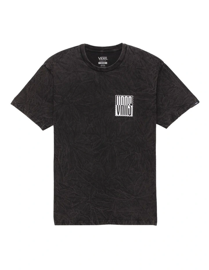 Stacked Tie Dye Logo Tee in Black