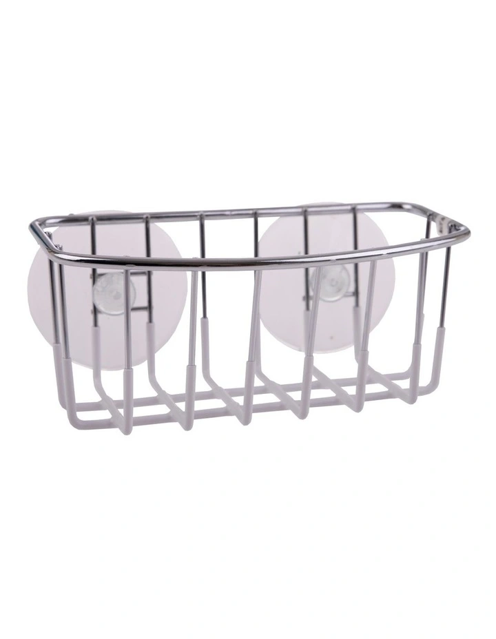 Sponge Caddy with Suction Cups in White
