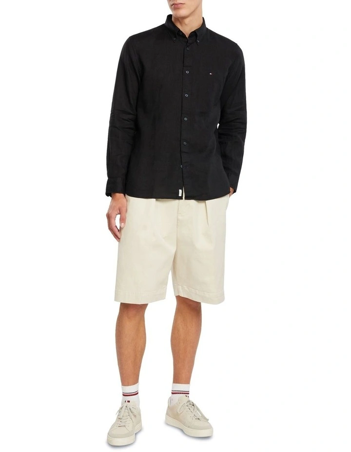 Premium Linen Shirt in Black