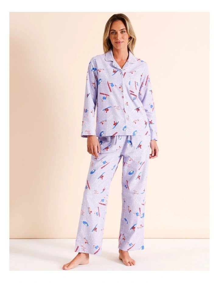 Flannelette Pyjama Set in Lilac Apres Ski