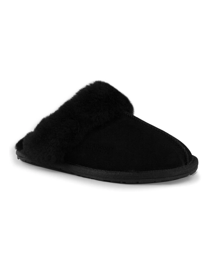 Sheepskin Wool Shelley Slippers in Black