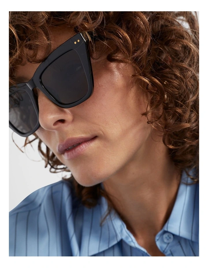 Matilda Cat Eye Sunglasses in Black