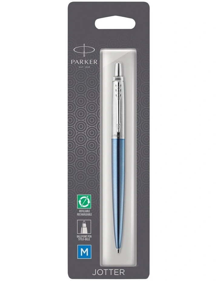 Jotter Waterloo Blue Chrome Trim Ballpoint Pen