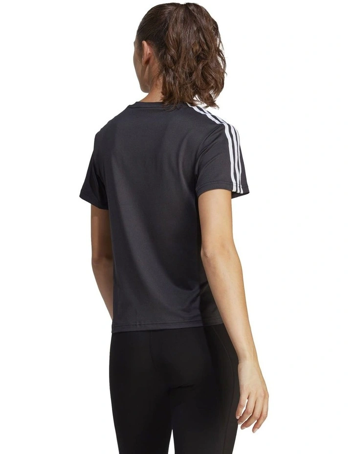 AEROREADY Train Essentials 3-Stripes T-Shirt in Black/White