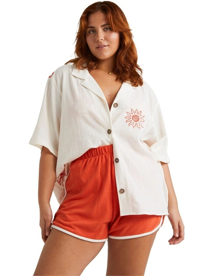 Tropical Summer Shirt in Salt Crystal