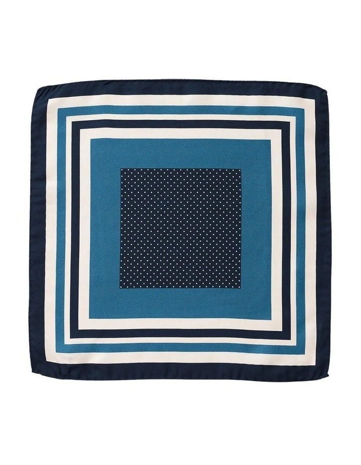 Squares Silk Pocket Square in Navy