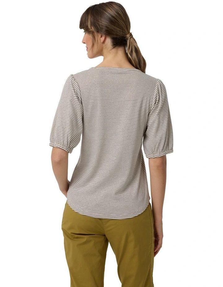 Metallic Stripe Tee in Bronze