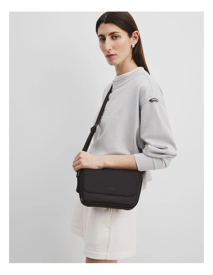 Soft Flap Crossbody Bag in Black