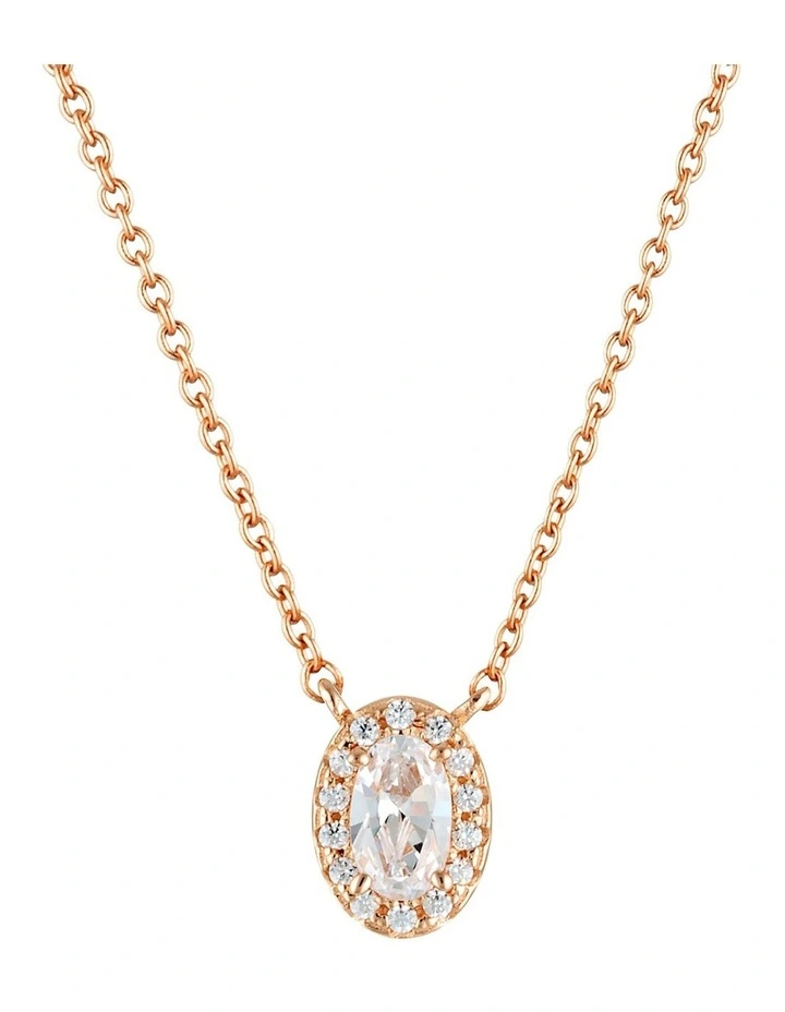 Aurora Glow Pendant Necklace in Rose Gold