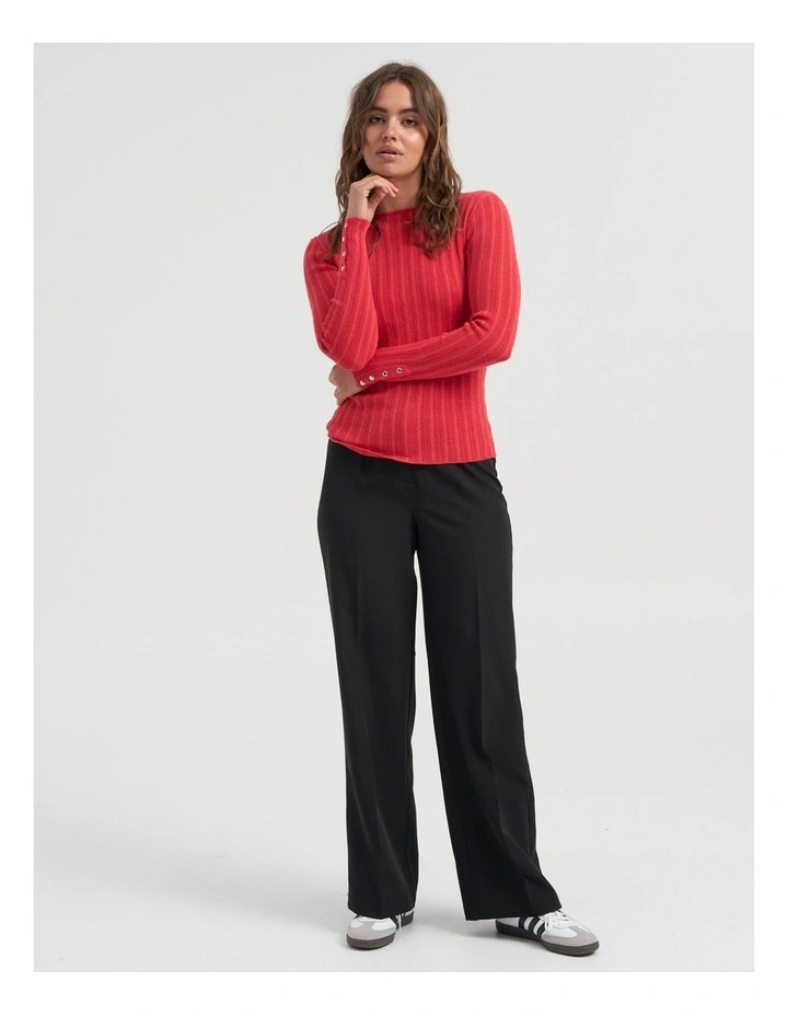 Dima Long Sleeve Top in Poppy Red