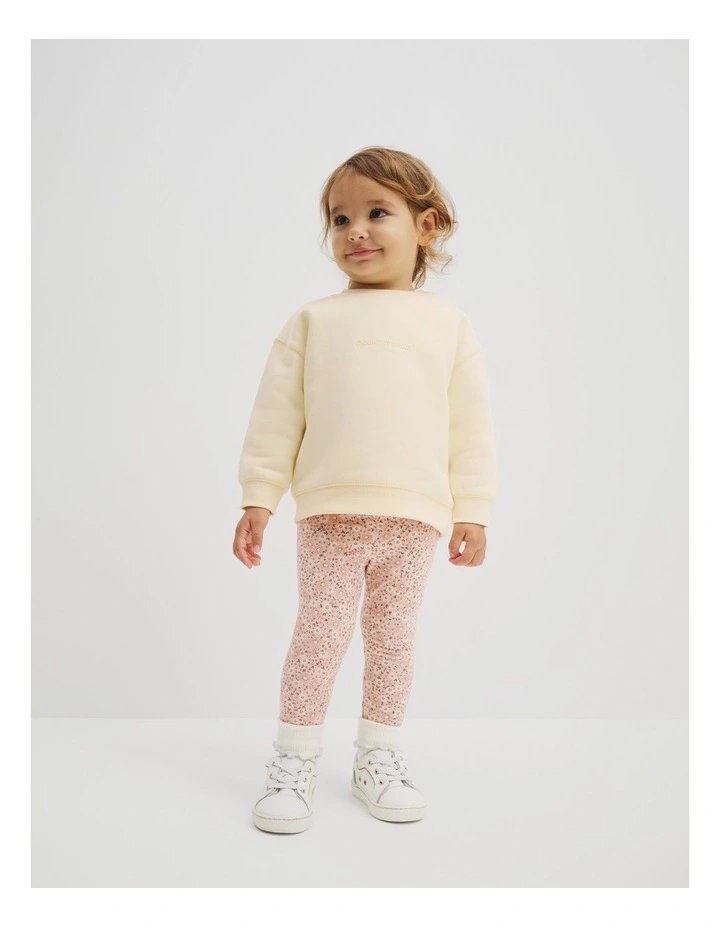 Australian Cotton Modern Logo Sweat in Butter
