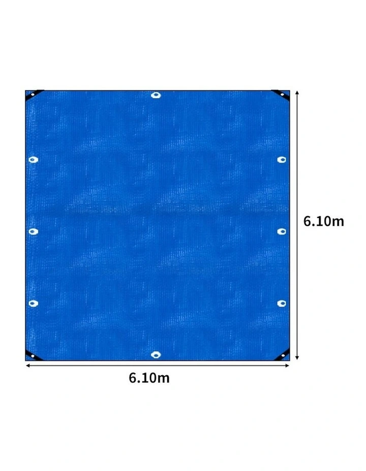 Tarp Tarpaulin 200GSM Camping Tent Cover 6.1x6.1m in Blue
