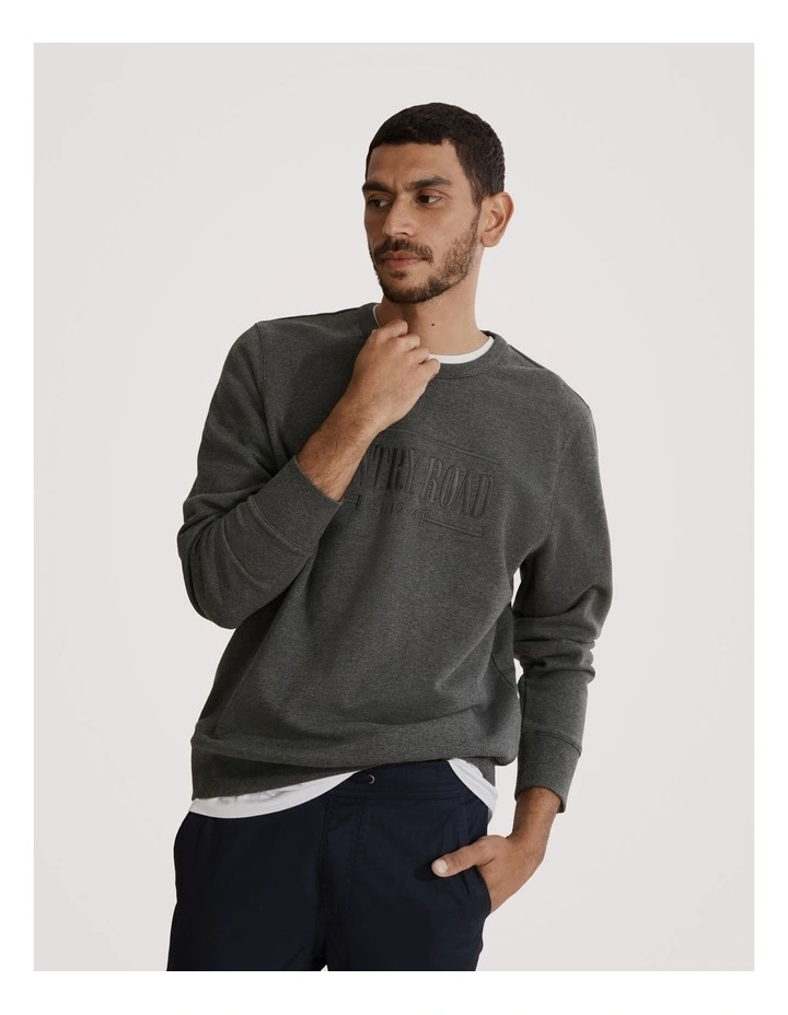 Verified Australian Cotton Heritage Sweat in Charcoal Melange