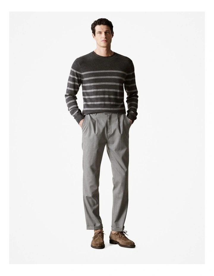 Merino Stripe Knit in Charcoal