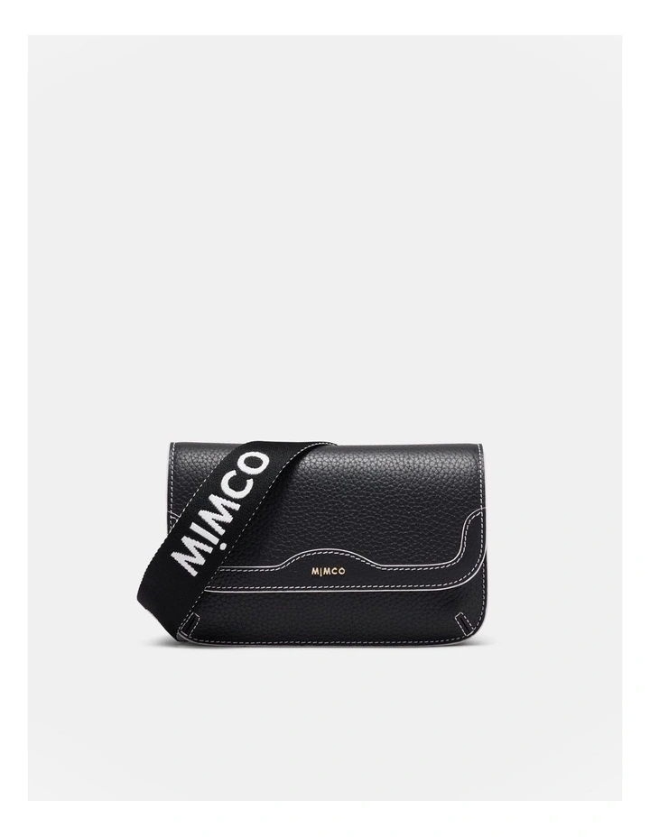 Jett Flapover Crossbody Bag in Black/Light Gold