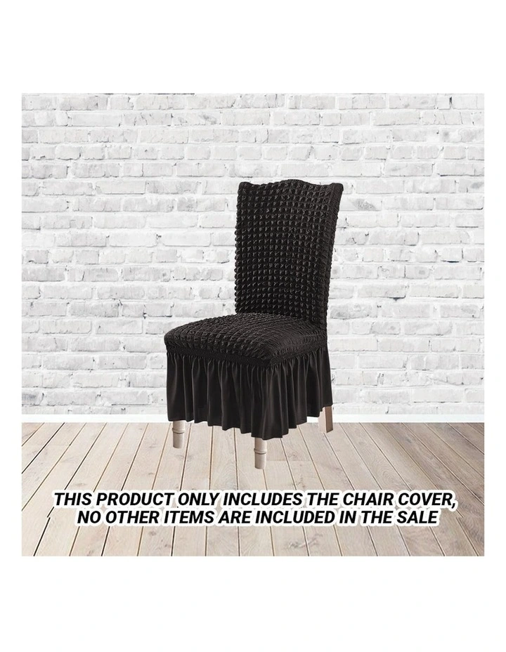 Chair Cover With Ruffle Skirt in Black