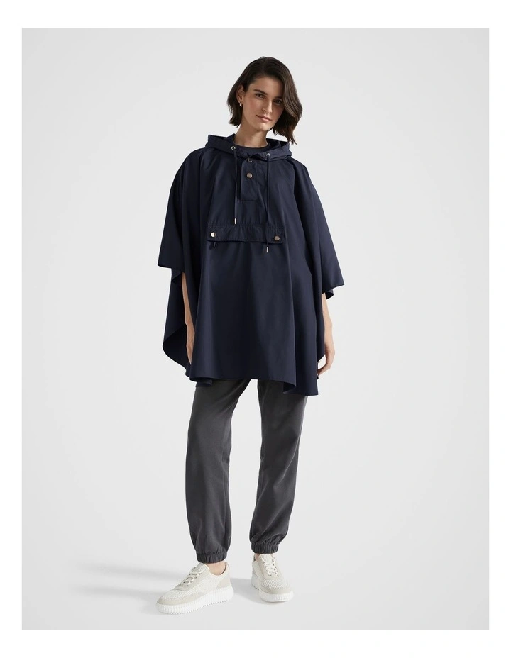 Packable Rain Poncho in Midnight Sky